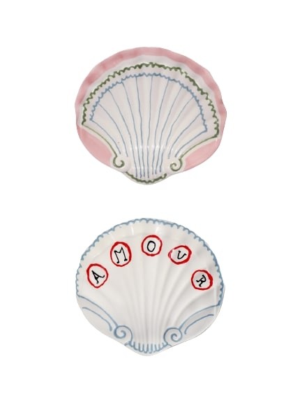 Laetitia Rouget Set Of Two Shell Dishes In Amour