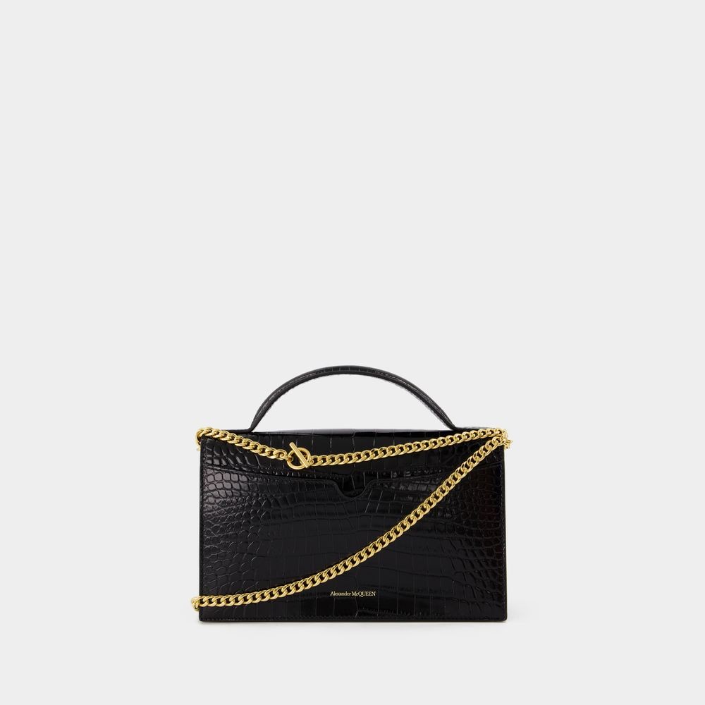 Alexander Mcqueen Alexander Mc Queen Skull Medium Leather Shoudler Bag In Black