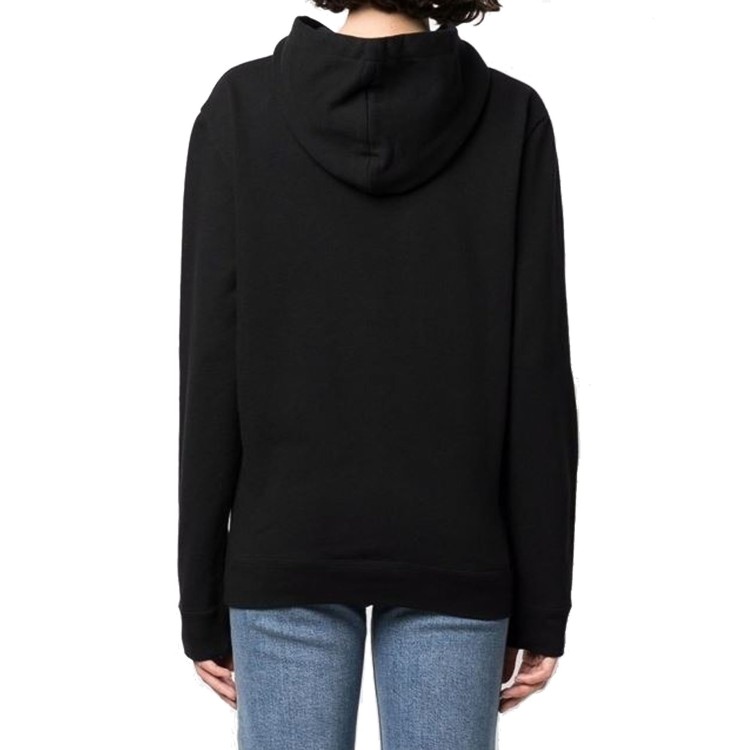 Shop Saint Laurent Logo Hoodie Sweatshirt In Black