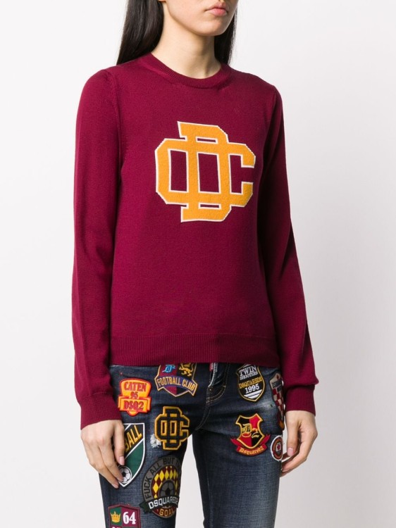 Shop Dsquared2 Logo Knit Sweater In Pink