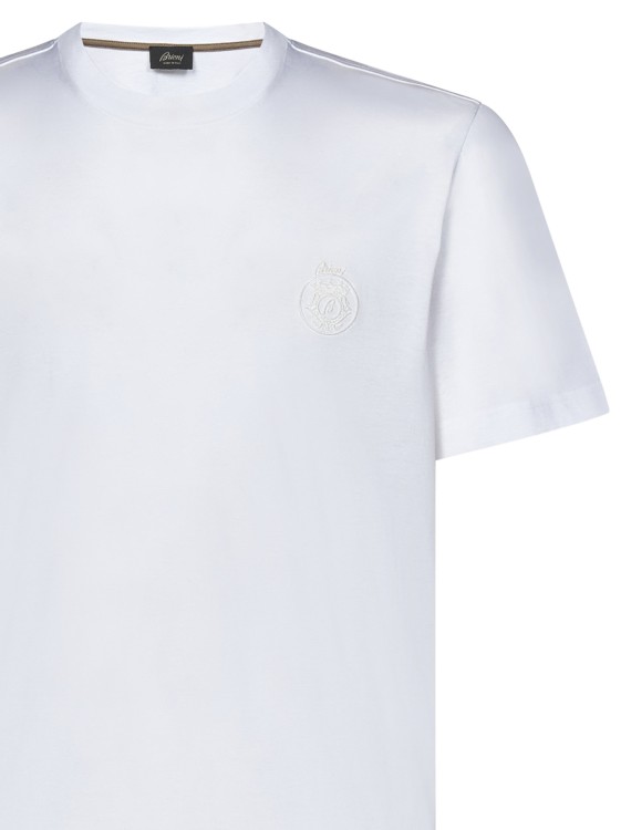 Shop Brioni White Gassed Cotton T-shirt