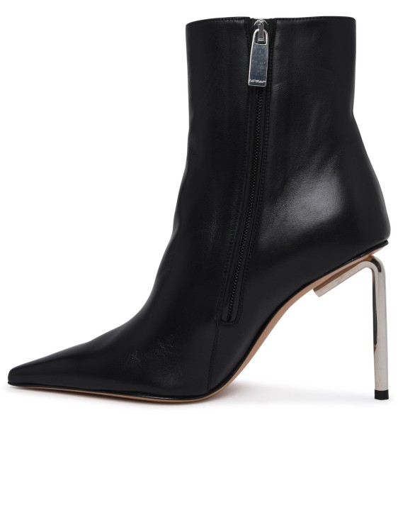 Shop Off-white Silver Allen Frame Black Leather Ankle Boots