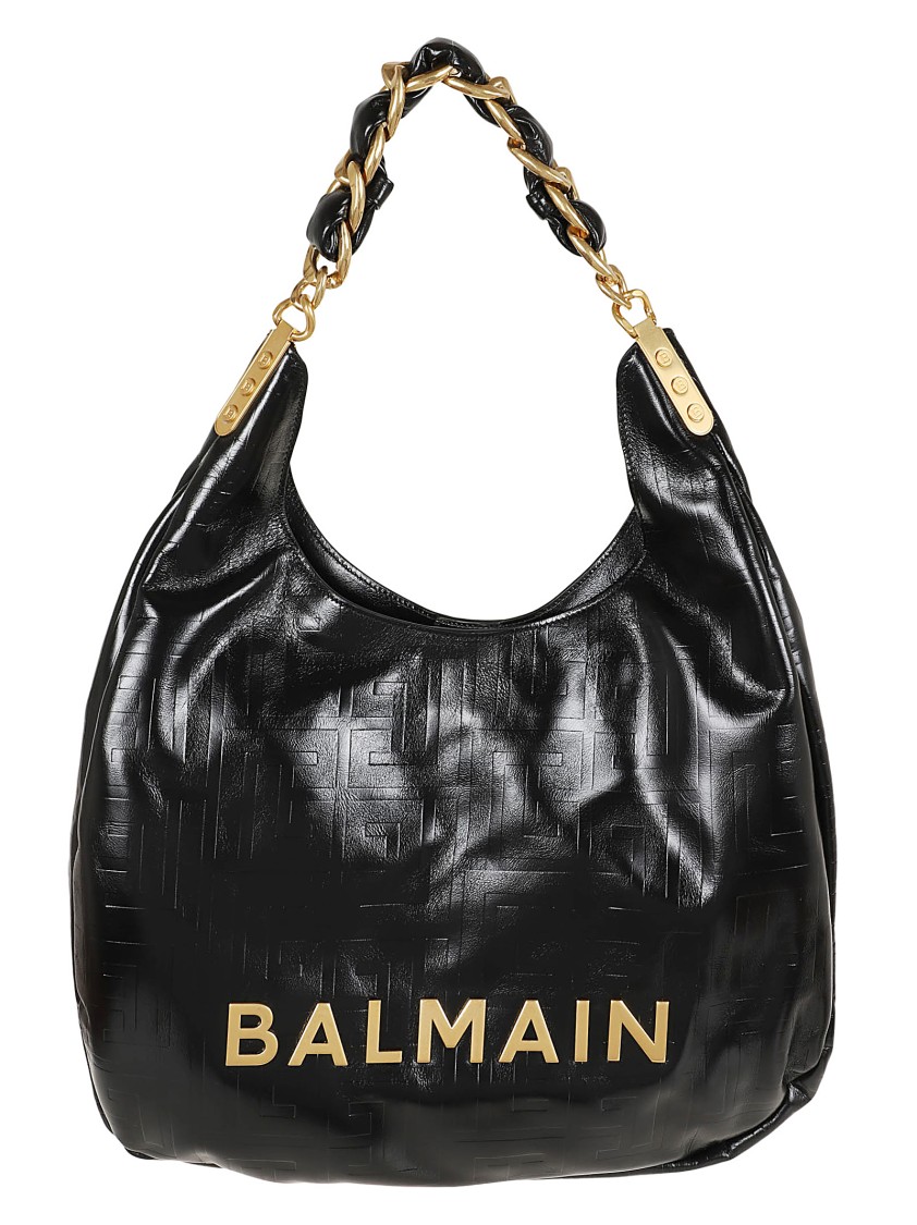 Shop Balmain Black Hobo Bag