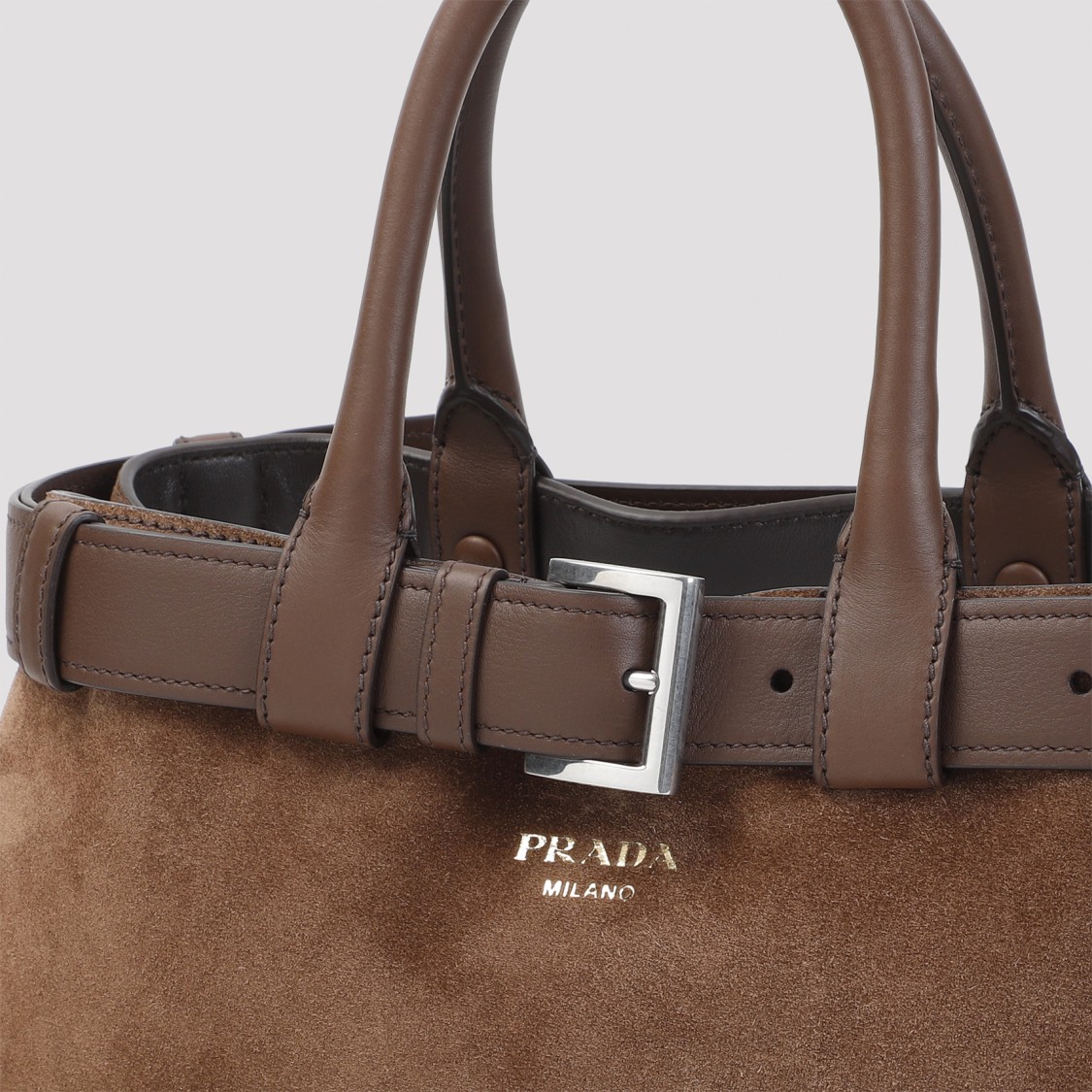Prada Cocoa Calf Leather Handbag In Brown