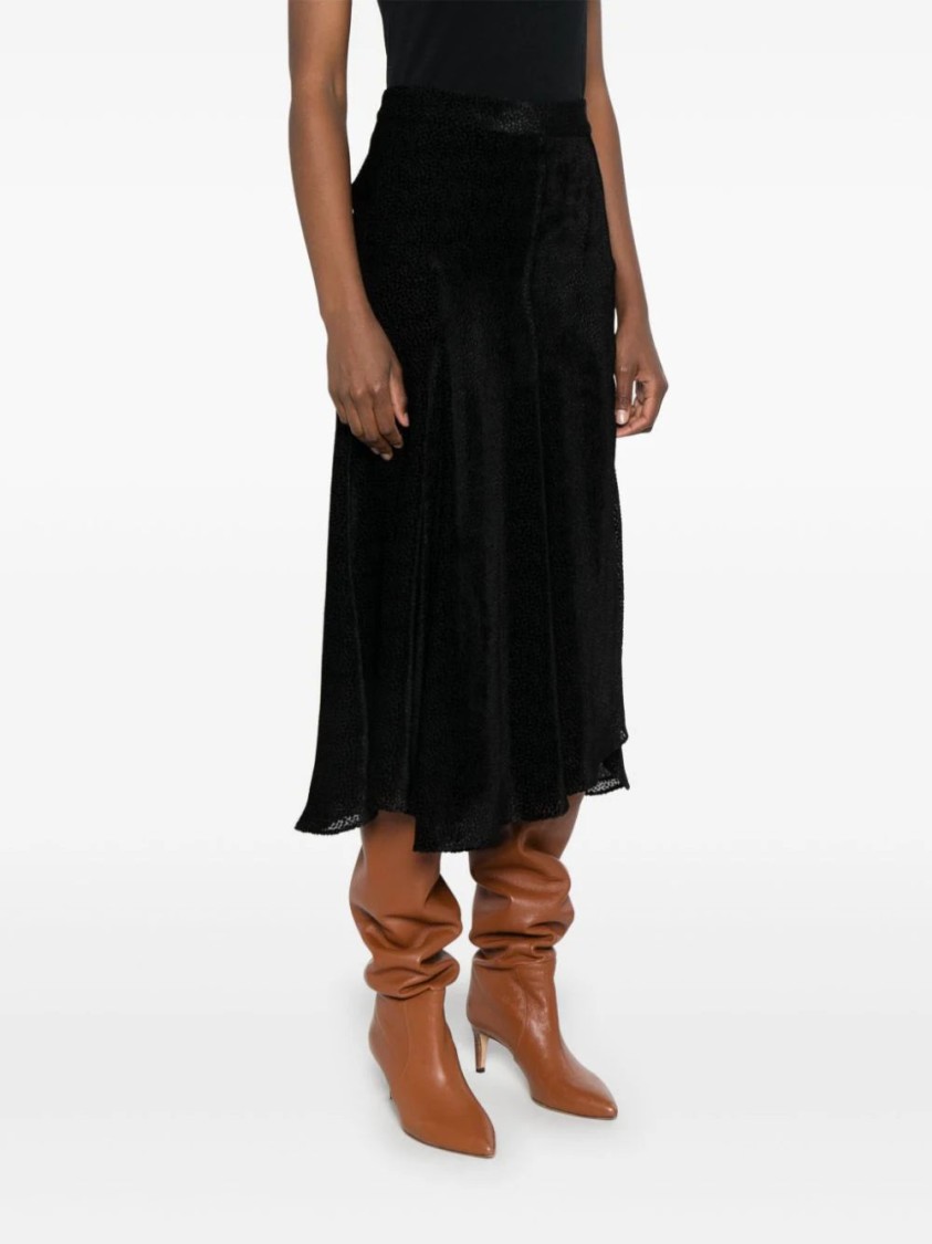 Isabel Marant Katae Flared Midi Skirt In Black