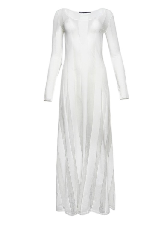 Zeynep Arcay Sheer Knit Gown In White