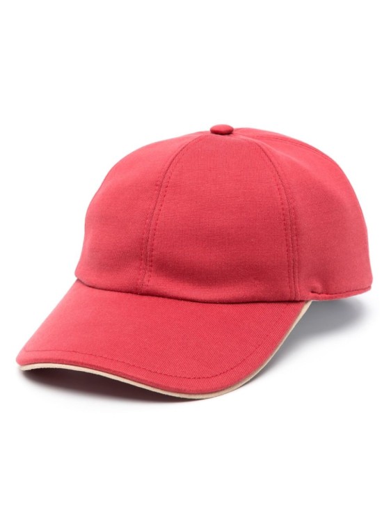Shop Eleventy Cap Contrasting-trim Peak Red