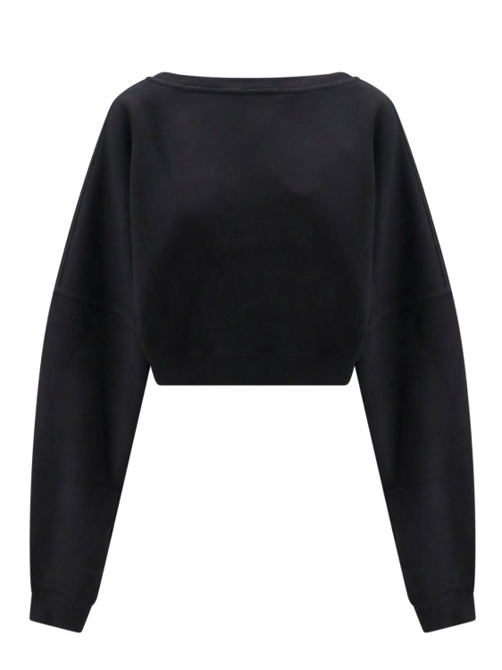 Shop Saint Laurent Crop Fit Biologic Cotton Sweatshirt In Black