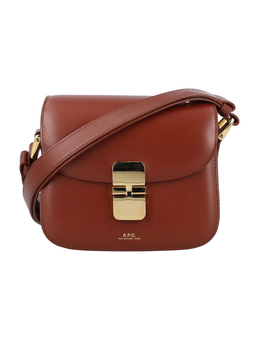 Grace large smooth-leather shoulder bag, A.P.C.