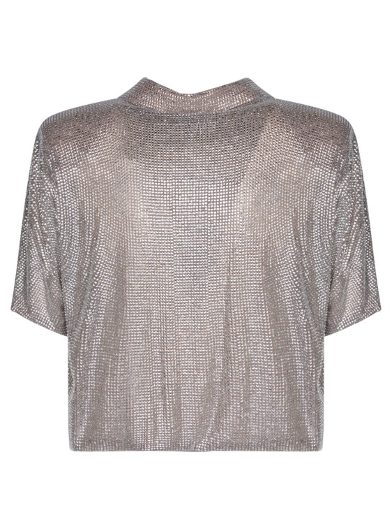 Shop Giuseppe Di Morabito Metallic Fabric T-shirt In Grey