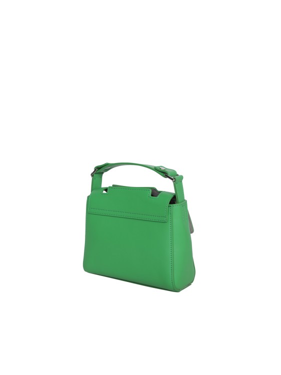 Shop Orciani Leather Hanlde Bag In Green