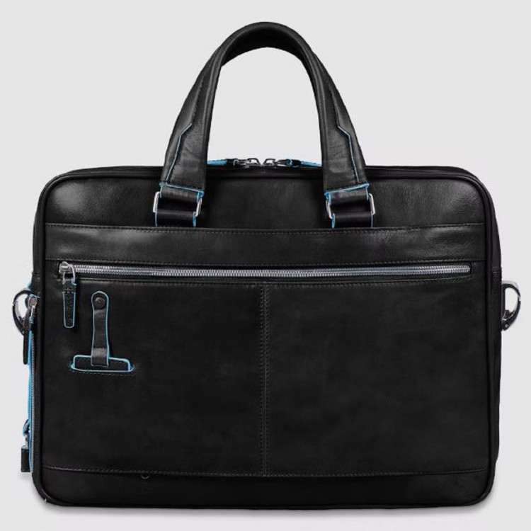 Shop Piquadro Black Leather Workbook Briefcase
