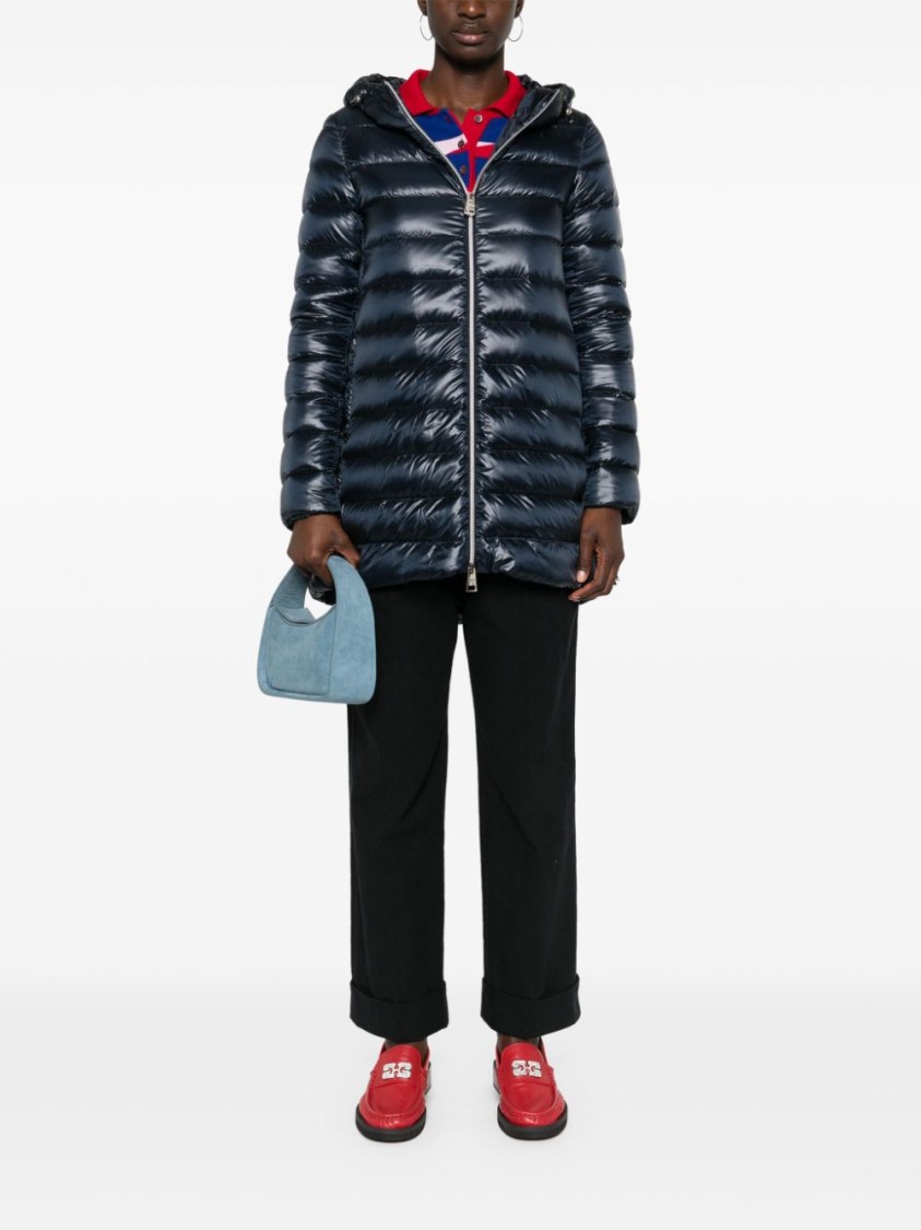 Herno Hooded Puffer Coat In Black