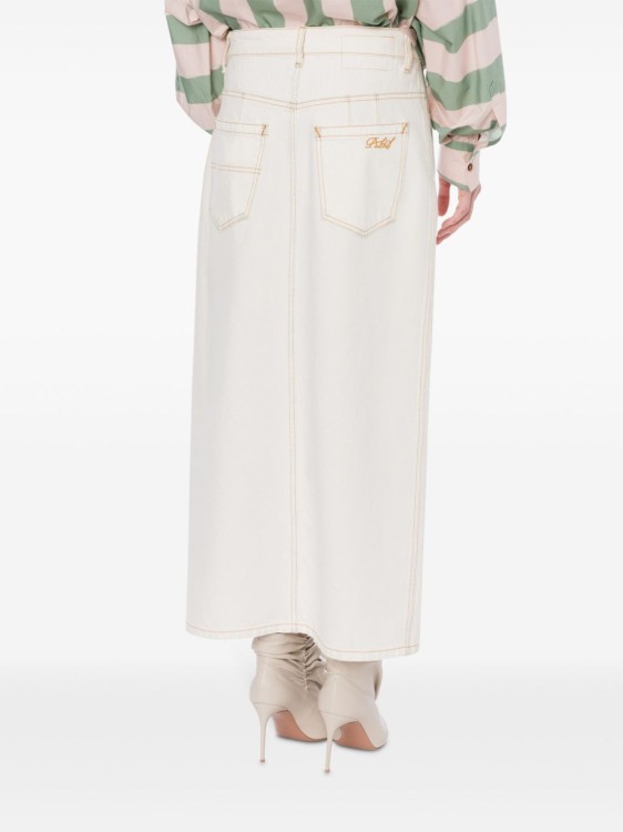 Shop Philosophy Di Lorenzo Serafini Denim Skirt In White