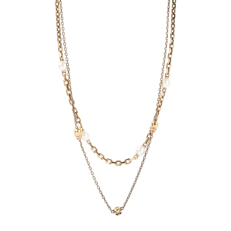 Shop Alexander Mcqueen Antique Gold Brass Necklace In Not Applicable