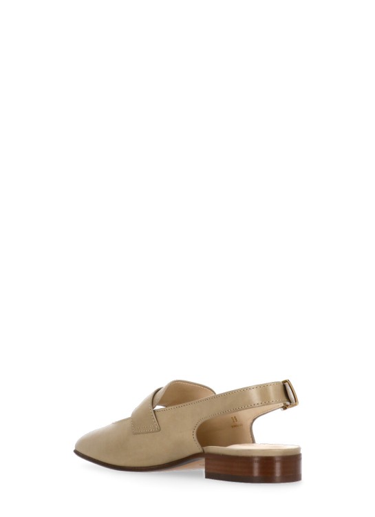 Shop Tod's Beige Smooth Leather Slingback In Brown