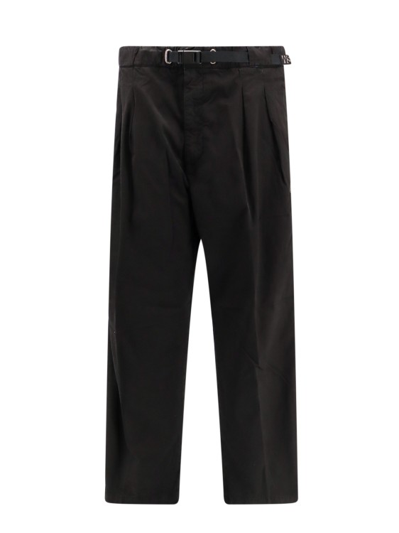Shop Whitesand Cotton Trouser With Elastic Waistband And Drawstring At Waist In Black