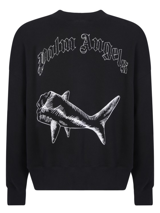 Shop Palm Angels Shark Print Sweatshirt In Black