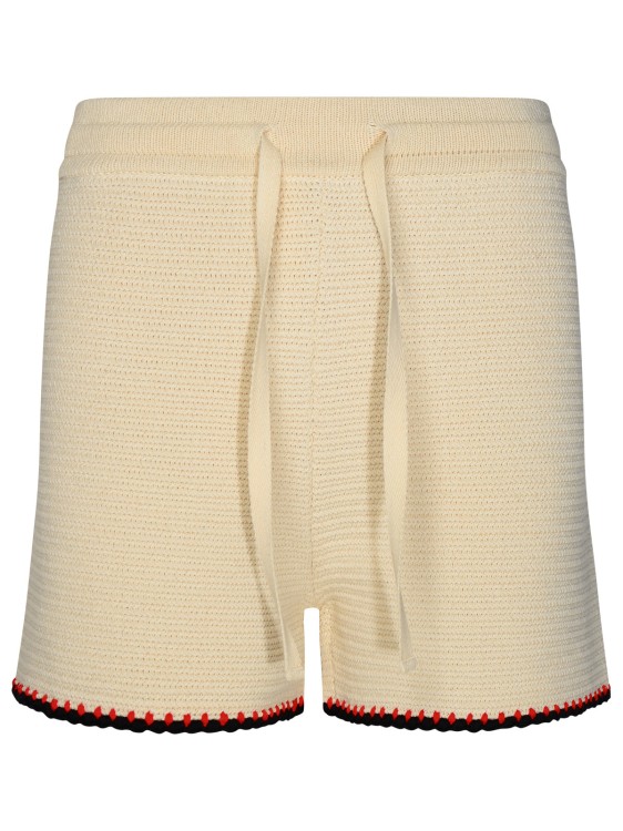 Shop Jil Sander Cream Cotton Shorts In Neutrals