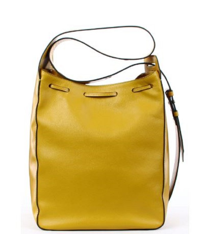 Shop The Bridge Yellow Leather Hobo Bag