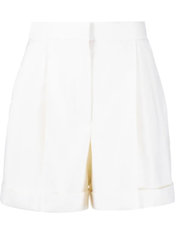 Alexander Mcqueen White Pleated Tailored Shorts