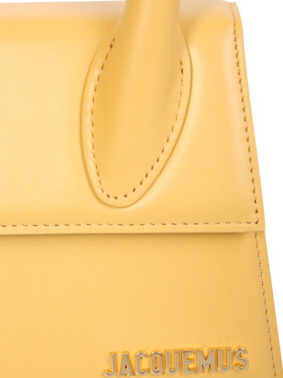 Shop Jacquemus Yellow Single Circular Top Handle Bag