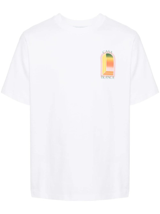 Shop Casablanca Tennis Club Icon Organic Cotton T-shirt In White