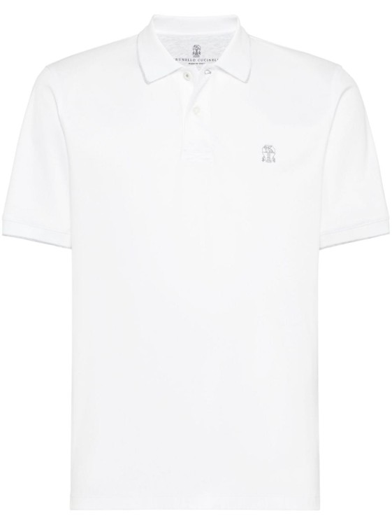 Brunello Cucinelli White Cotton Jersey Polo