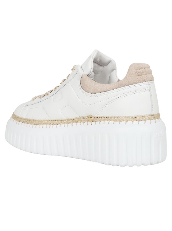 Shop Hogan H-stripes Sneakers In Nappa Leather In White
