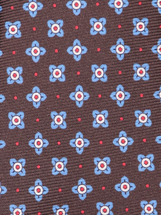 Shop Kiton Brown/blue Patterned Tie In Grey