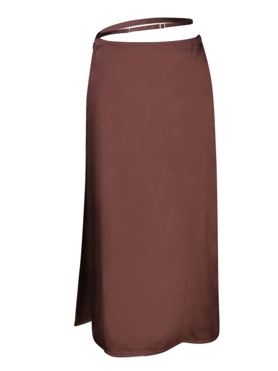 Shop Jacquemus The Notte Skirt In Brown