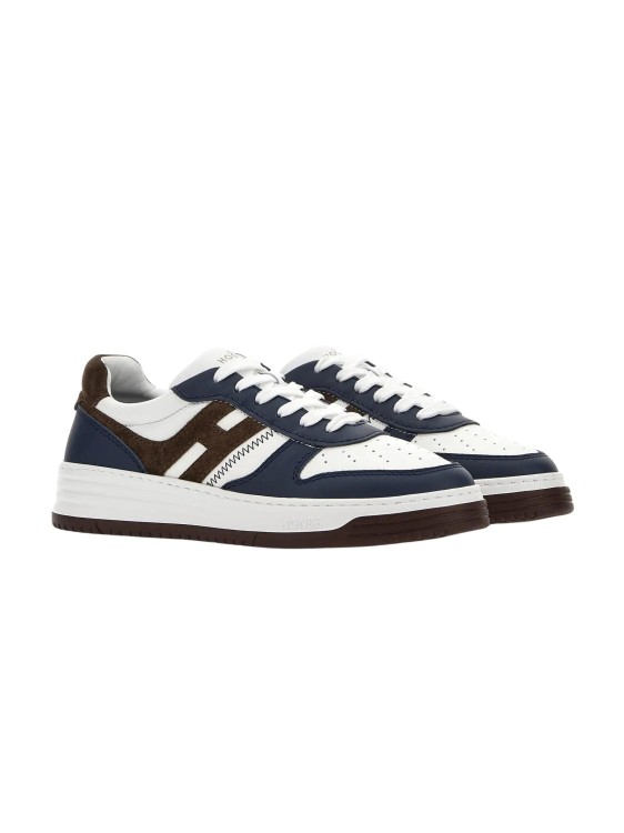 Shop Hogan White/blue Sneakers