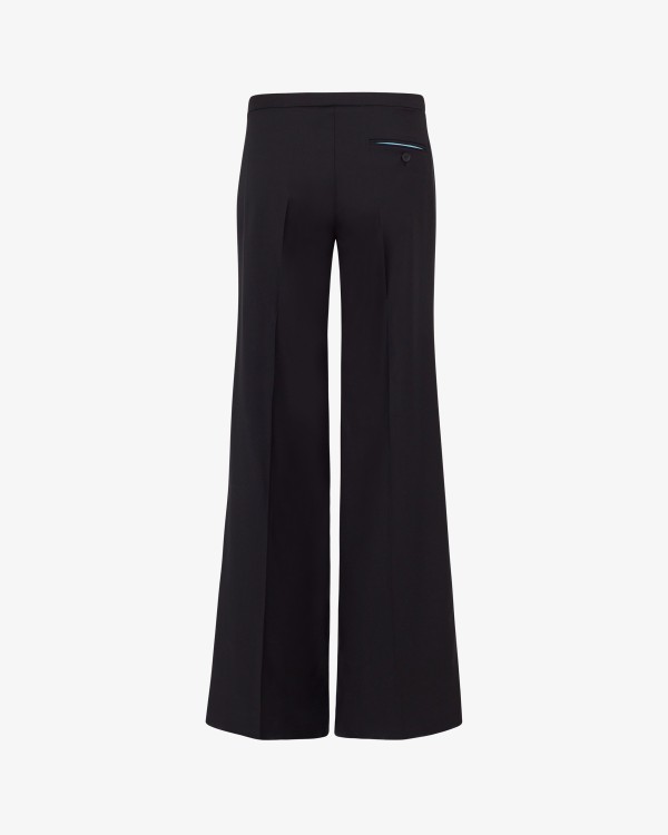 Shop Serena Bute Wool Mid-rise Flare Trouser - Black