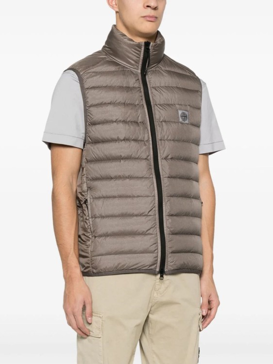 Shop Stone Island Compass-patch Padded Gilet In Brown