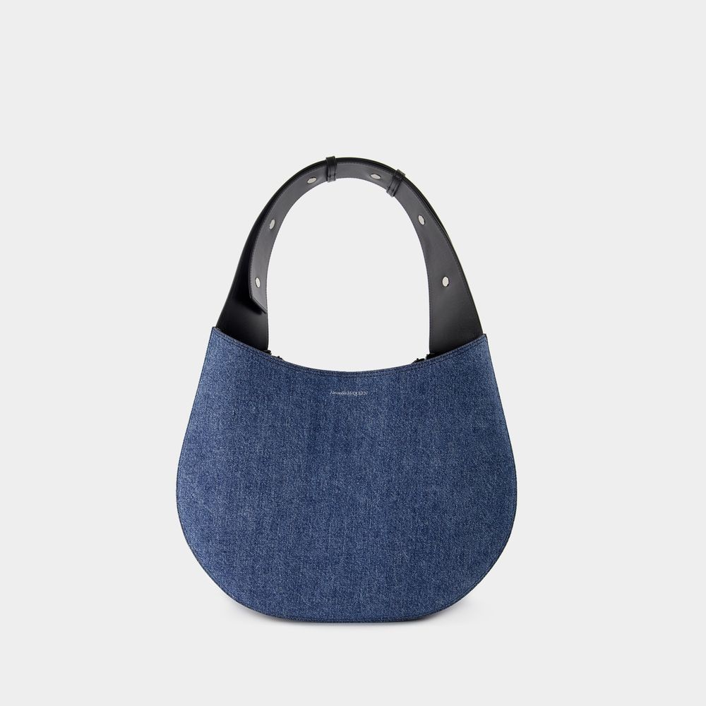 Alexander Mcqueen The Skull Hobo Bag In Blue