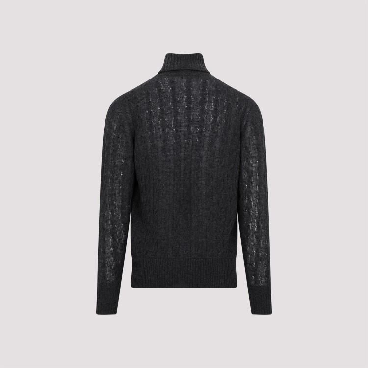 Shop Etro Blue Cashmere Turtleneck Sweater In Black