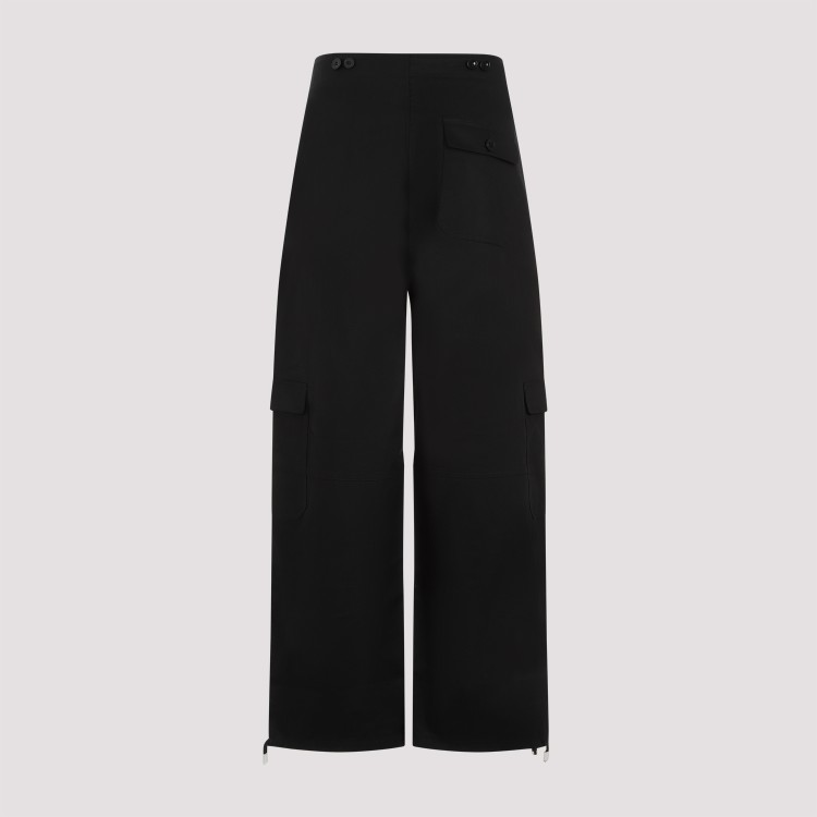 Shop Totême Black Cotton Cargo Trousers