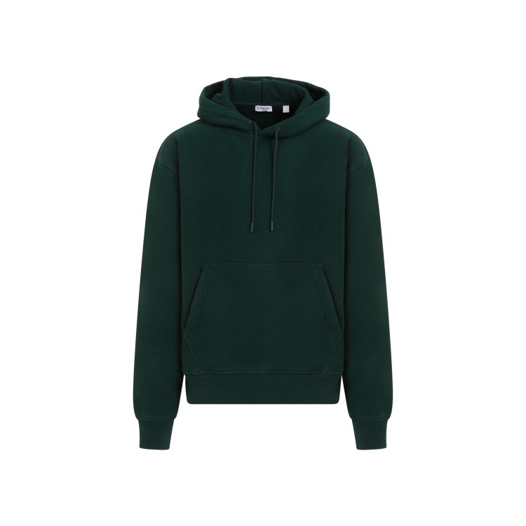 Shop Burberry Ivy Green Cotton Hoodie In Black