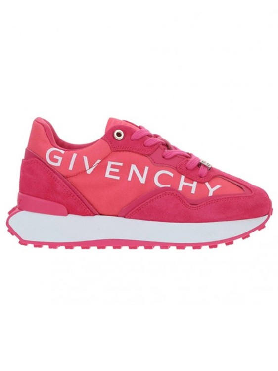 Shop Givenchy Pink Canvas And Suede Sneakers