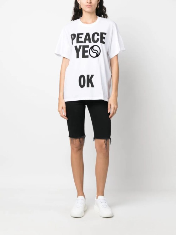 Shop Stella Mccartney White Peace T-shirt