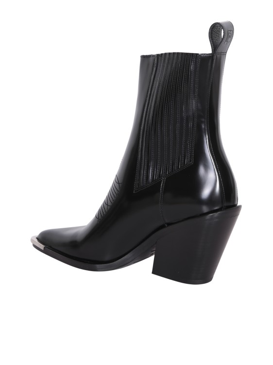 Shop Rabanne Black Leather Cowboy-inspired Ankle Boots