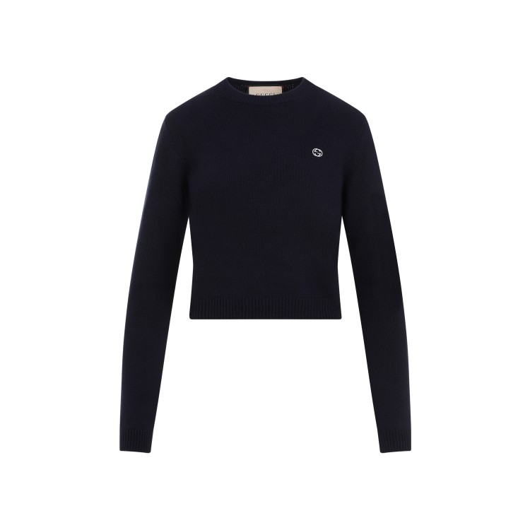 Shop Gucci Blue Wool Cashmere Sweater