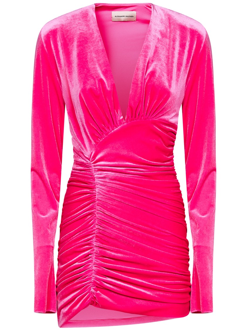 Neon Pink Stretch Velvet