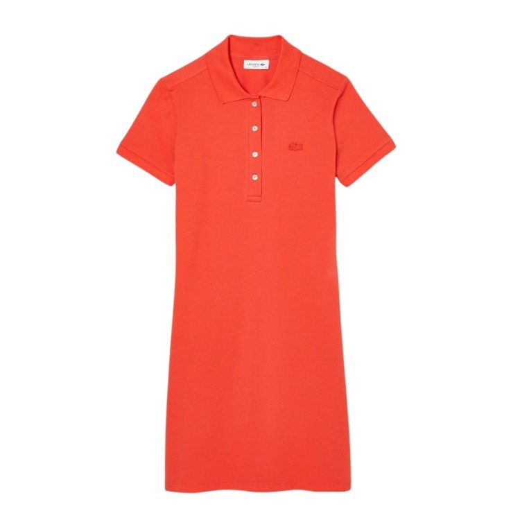 Lacoste Slim Fit Polo Dress In Orange