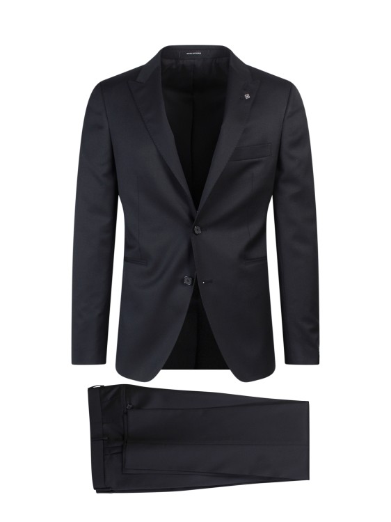 Tagliatore Virgin Wool Suit With Iconic Removable Suit In Black