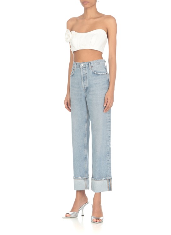 Shop Agolde Fran Low Jeans In White