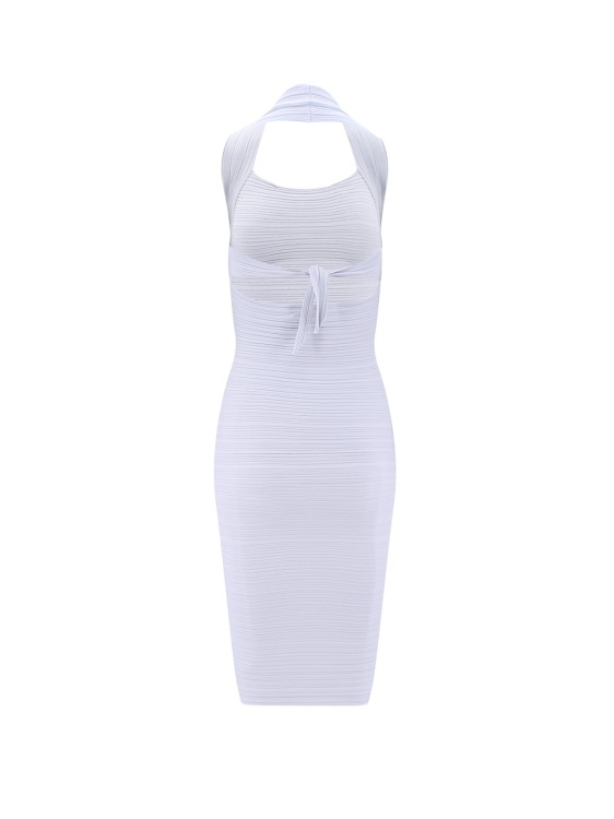 Shop Philosophy Di Lorenzo Serafini Viscose Dress With Ribbed Pattern In White