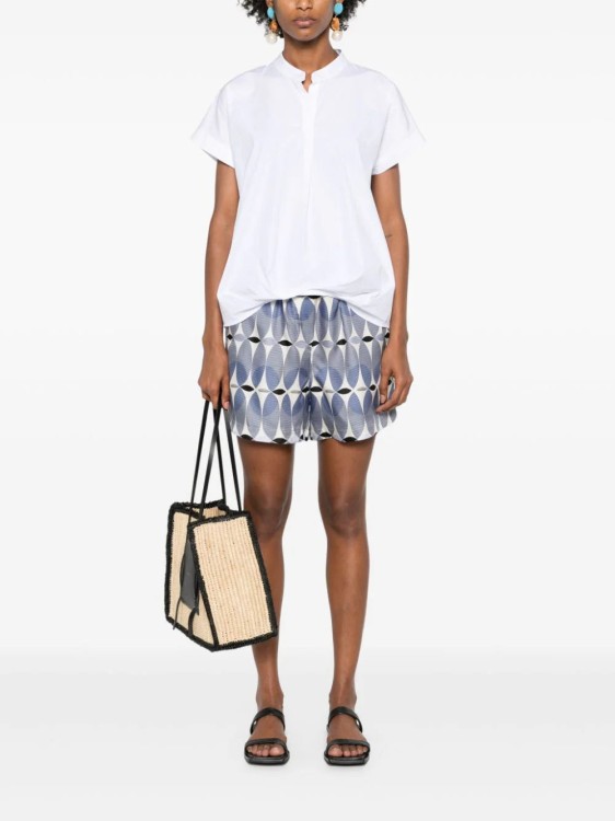 Lorena Antoniazzi Gathered Poplin Blouse In White