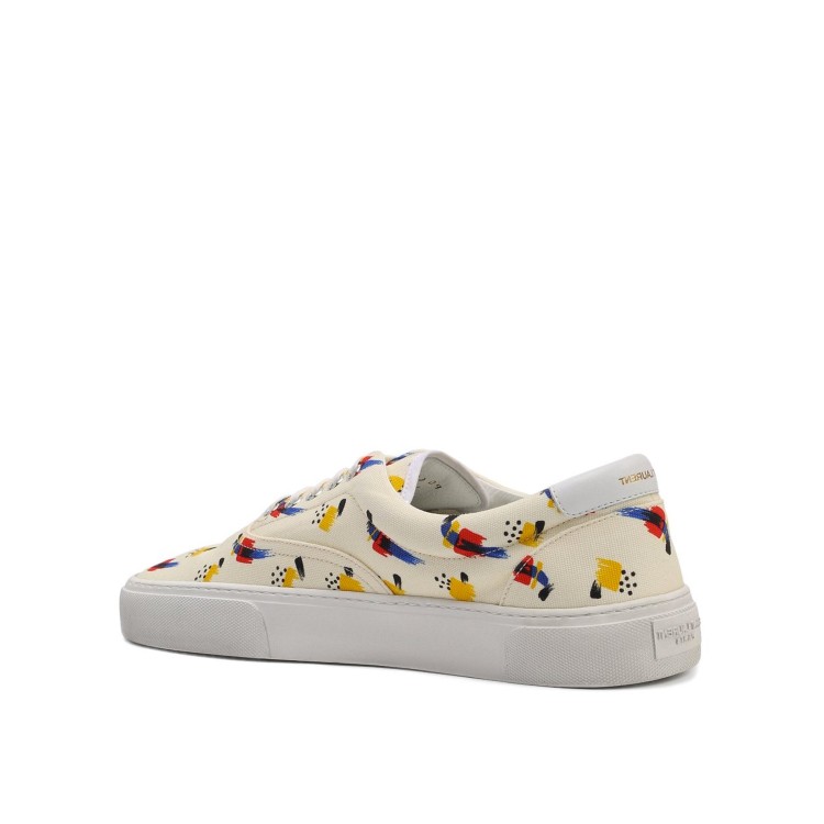 Saint Laurent Canvas And Leather Sneakers In White