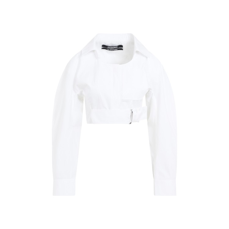Shop Jacquemus La Chemise Obra White Cotton Shirt